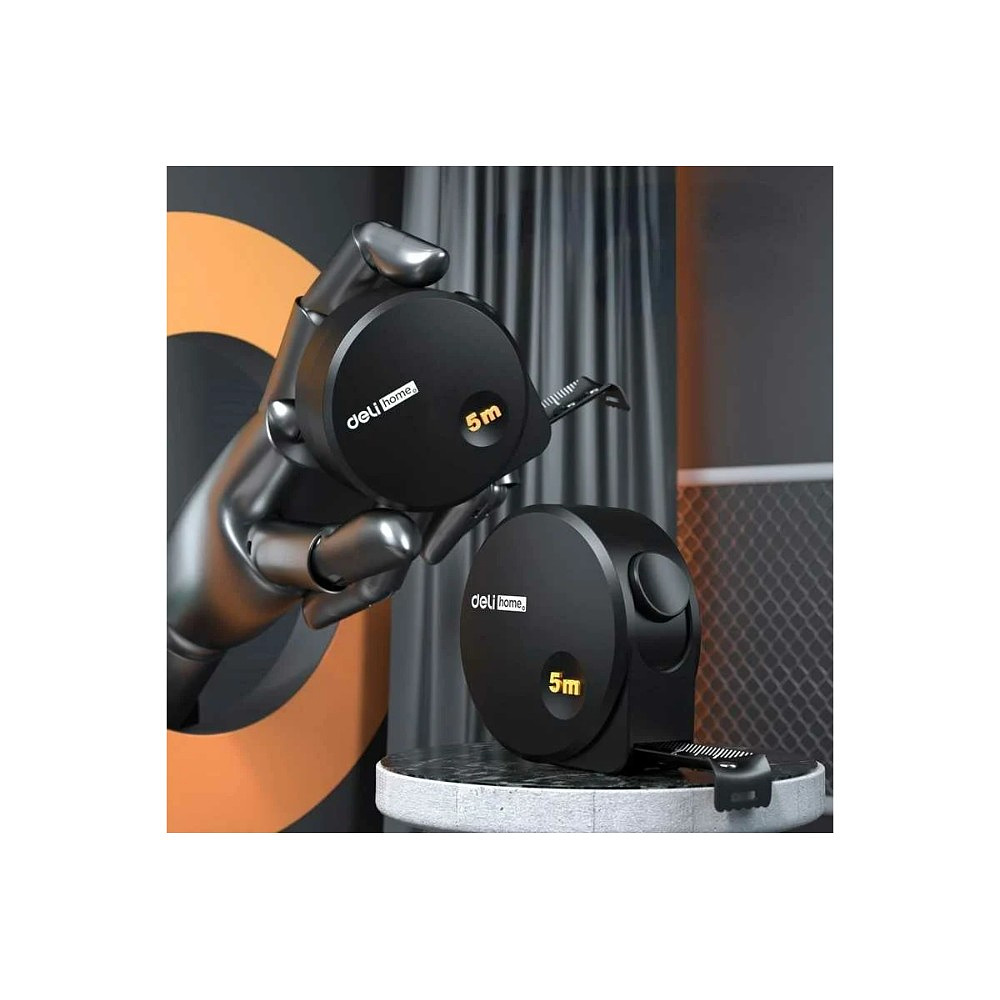 Рулетка Deli HS EHT8519, 5 м х 19 мм, Soft Touch, черный - 9