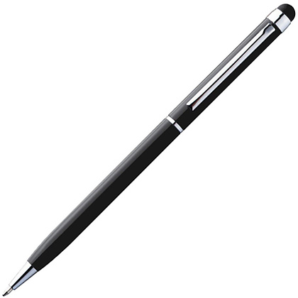 Ручка шариковая автоматическая "New Orleans" со стилусом, 0,7 мм, черный, серебристый, стерж. синий - 2