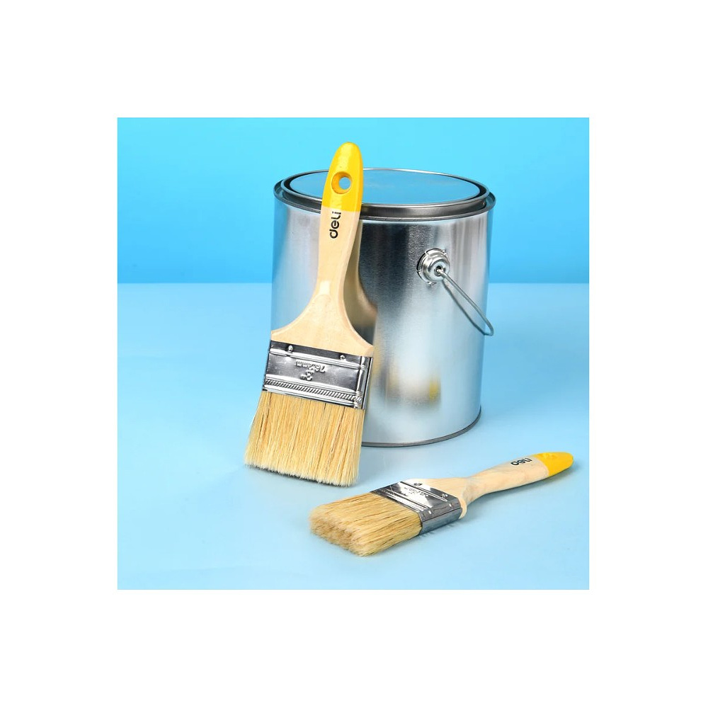 Кисть малярная плоская Deli YS EDL509123, 3"-75 мм, деревянная рукоятка, искусственная щетина - 2
