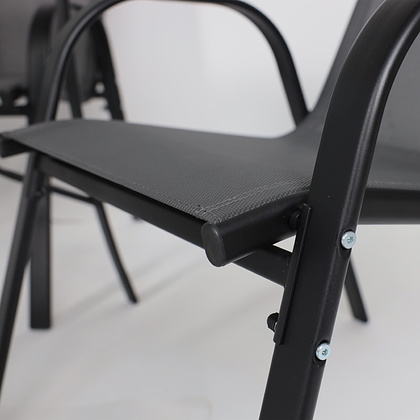 Комплект мебели садовой AksHome SUNBEAM (стол 1 шт, 6 кресел, зонт 1 шт), серый, черный - 18