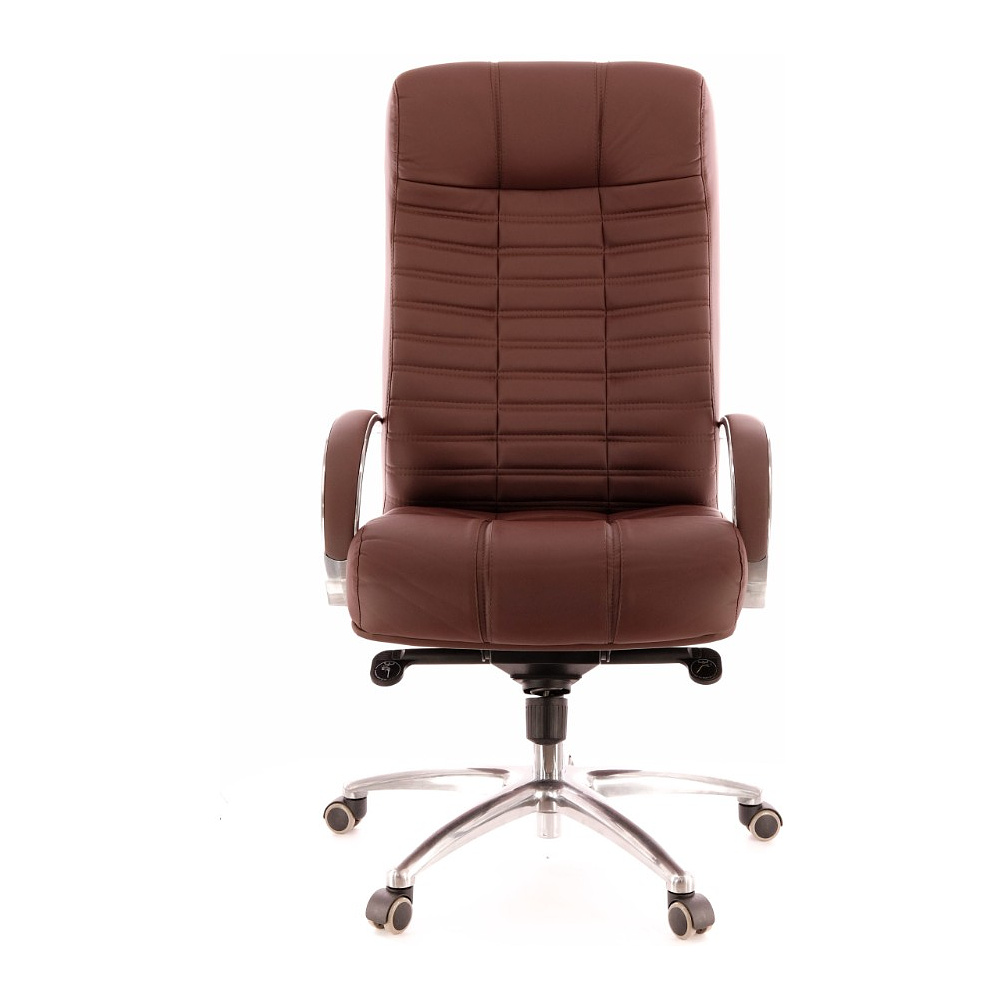 Кресло для руководителя Everprof "Atlant AL", натуральная кожа, металл, коричневый - 2