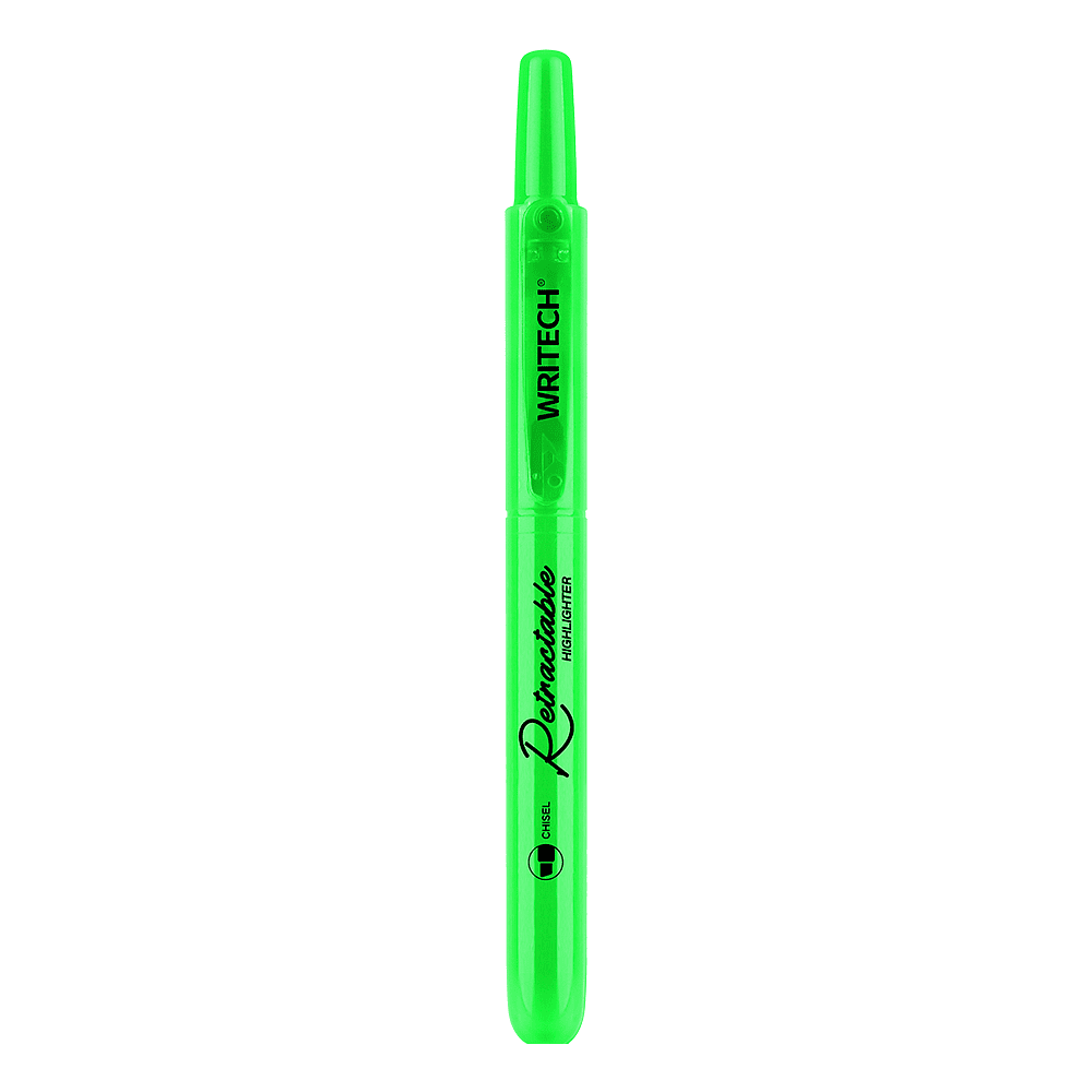 Маркер текстовый автоматический "Retractable", зеленый