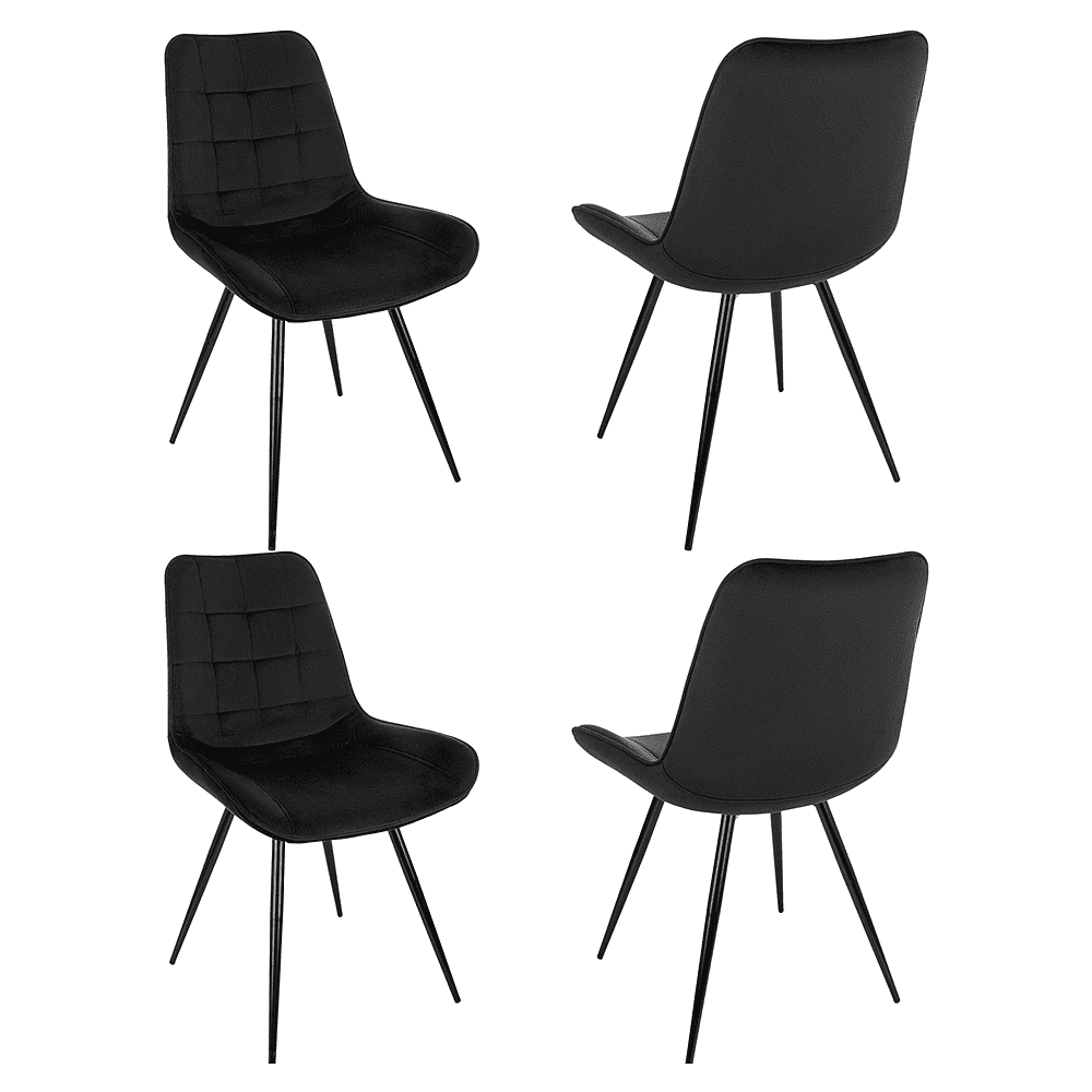 Стул Бюрократ "CH-K2_4", ткань, черный, металл, комплект 4 штуки