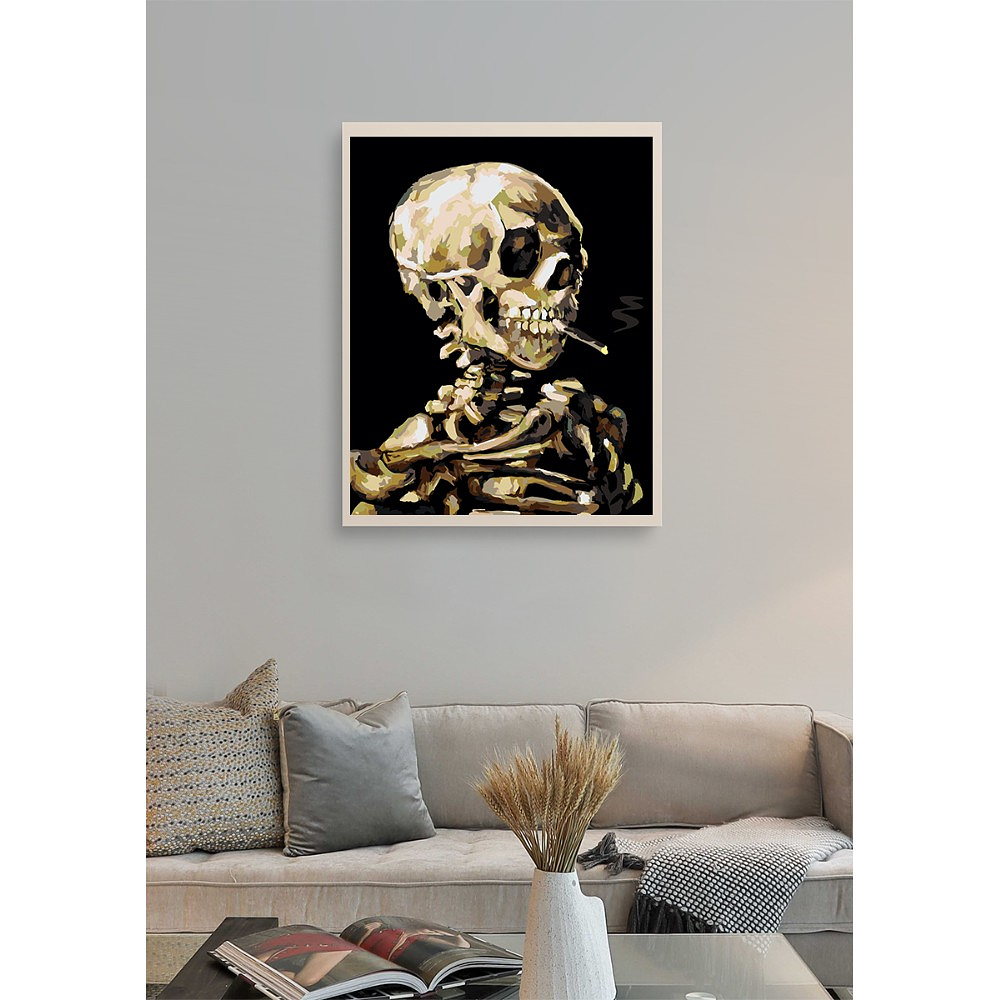 Картина по номерам "Ван Гог. Череп с горящей сигаретой" - 3