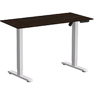 Стол с электроприводом WellDesk Basic 1300x675х18 белый/дуб термо черно-коричневый (9191460+9178193)