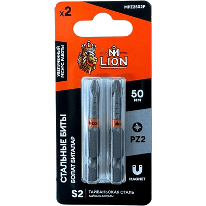 Бита стальная M-Lion MSBPH2150-2, PH 2х150 мм, 2 шт/упак