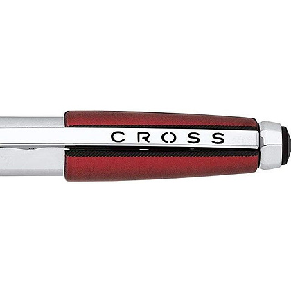 Ручка-роллер "Cross Edge", 0.7 мм, красный, серебристый, стерж. черный - 4