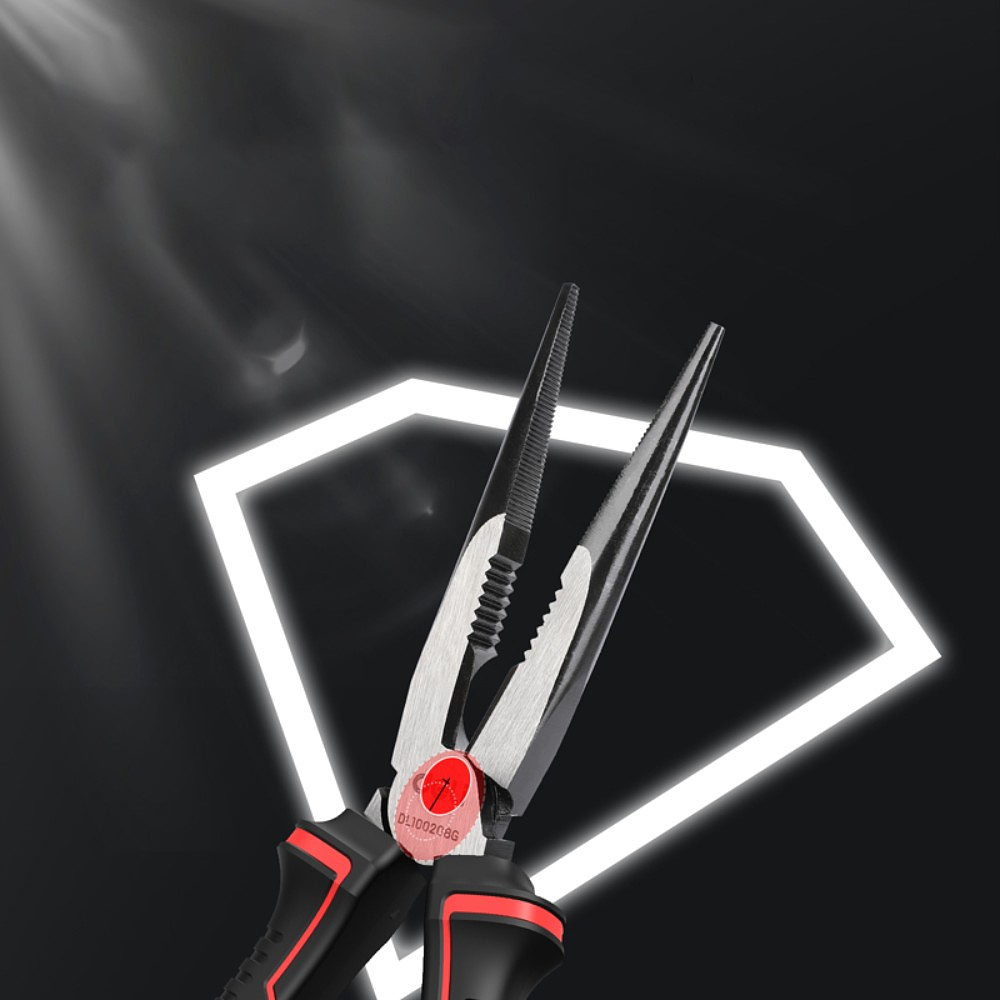 Длинногубцы "Deli" 205 мм, красный, черный - 3