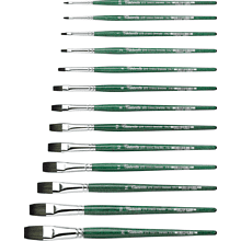 Кисть для рисования "Tintoretto Emerald", синтетика, плоская, №18