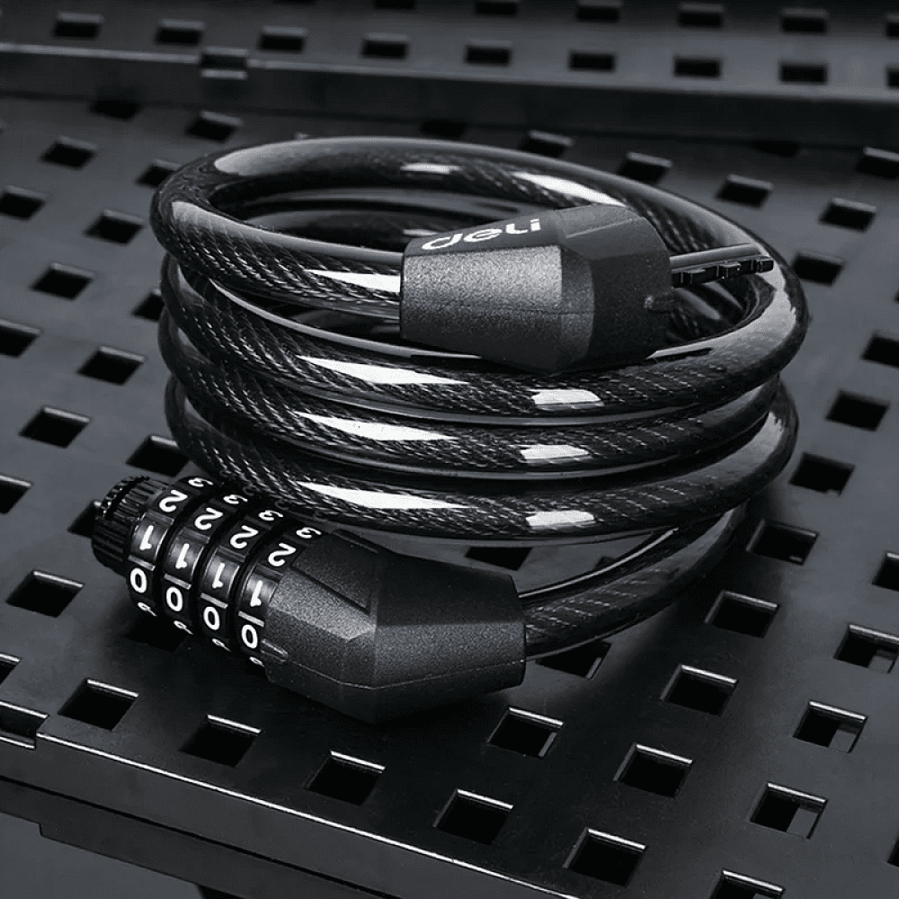 Замок тросовый велосипедный Deli YS EDL508051, 10 x 1200 мм, кодовый - 7