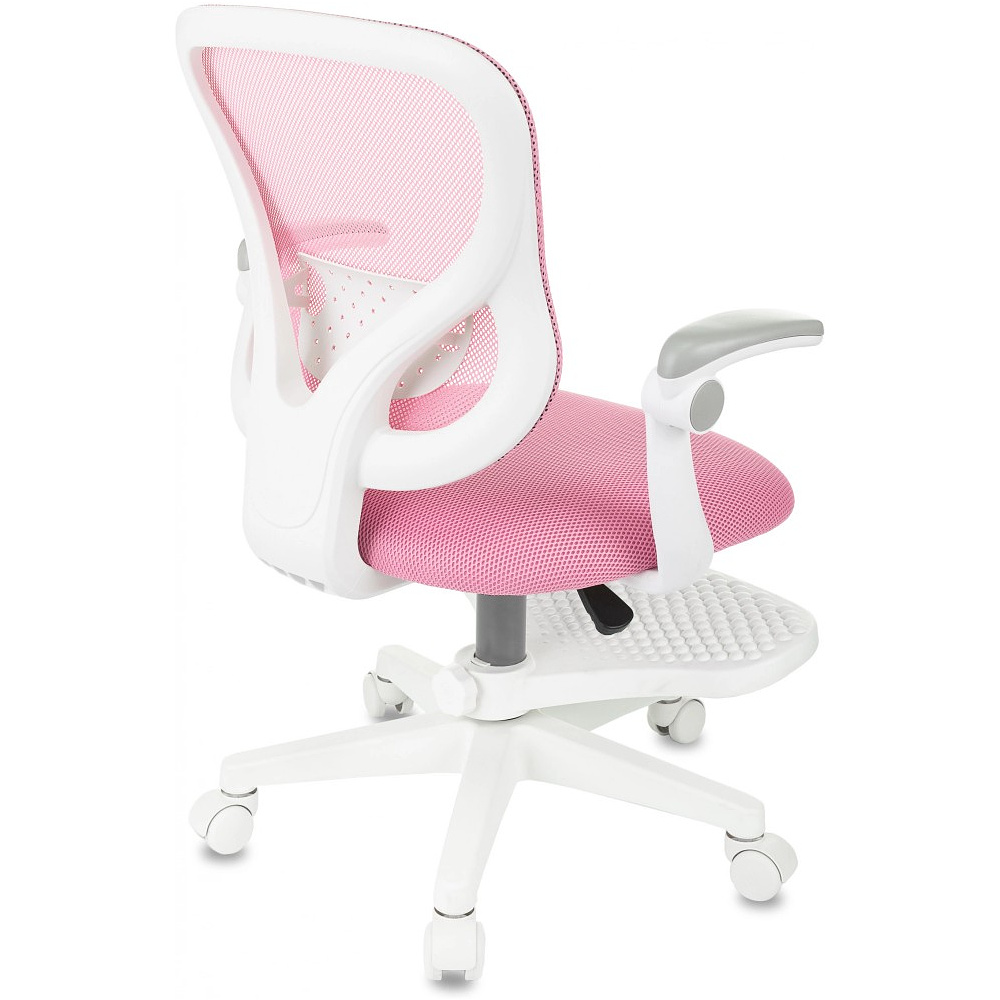 Кресло детское Бюрократ Burokids 3, сетка, ткань, пластик, корпус белый, подставка для ног, розовый - 9