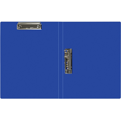 Папка "Стандарт" с 2-мя зажимами, пластик, синий - 4