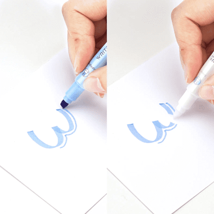 Маркер текстовый двусторонний "Erasable", розовый - 3