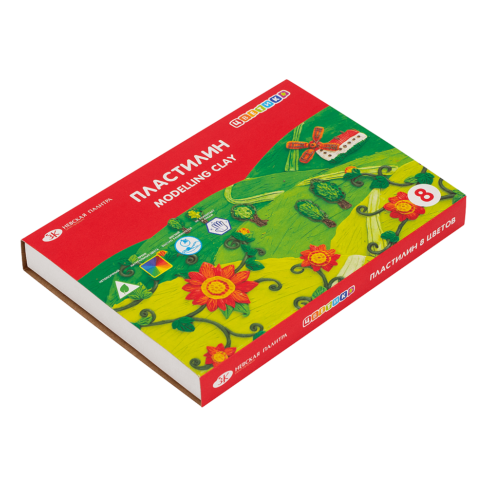 Пластилин "Цветик", 8 цветов  - 2