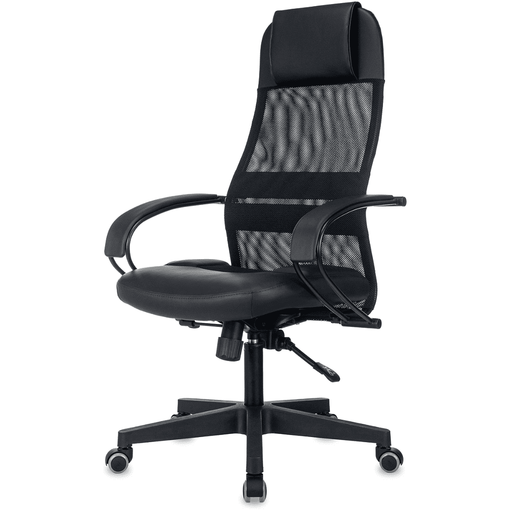 Компьютерное кресло "Бюрократ CH-NOVA LUX", сетка, экокожа, пластик, черный - 3