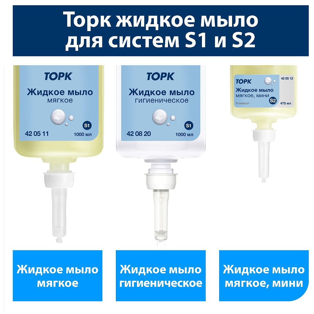 Мыло жидкое TORK Комфорт S1, 1 л, мягкое (420511) - 7
