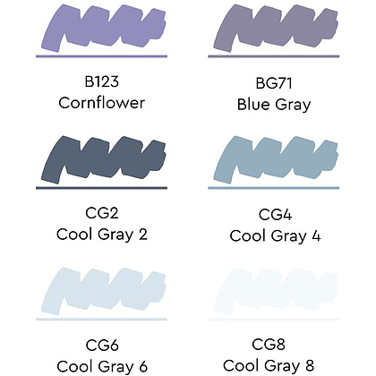 Набор маркеров перманентных двусторонних "Sketchmarker Cool Gray", 6 шт. - 3