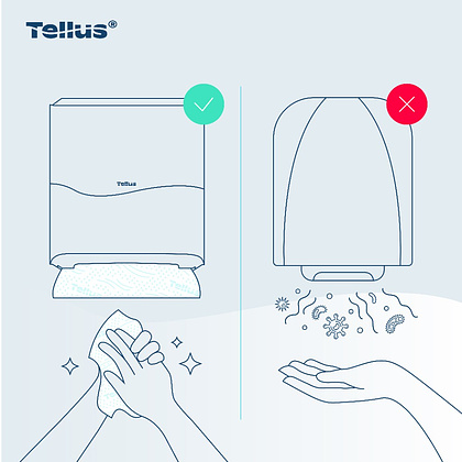 Диспенсер Tellus Matic, для полотенец в рулонах белый, HT1 - 14