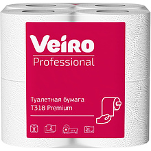 Бумага туалетная Veiro Professional Premium, в стандартных рулонах, 8 рул, 15 м, 2 слоя