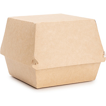 Контейнер бумажный для бургера с крышкой, 113/123x113/141x112 мм