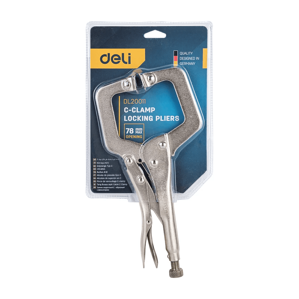 Клещи Deli YS DL20011, зажимные, С-образные с фиксатором, 280 мм - 6