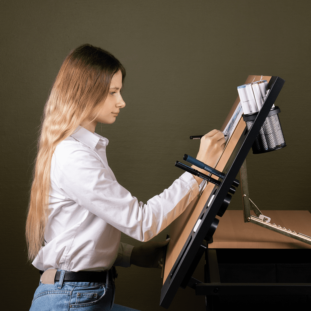 Стол для черчения и рисования "Малевичъ", бук, металл, табурет - 2