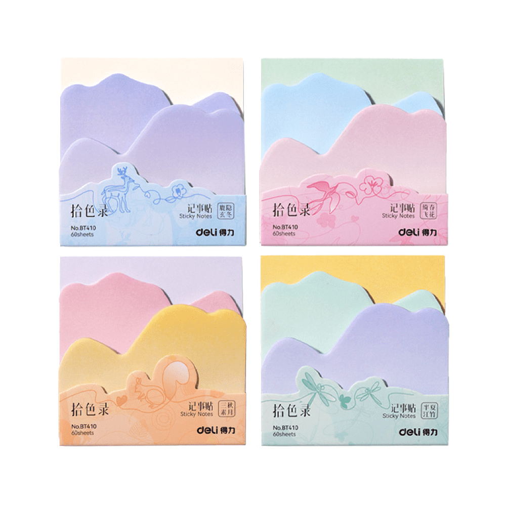 Бумага для заметок "Deli", 115х80 мм, 20 листов, 3 цвета, ассорти пастель