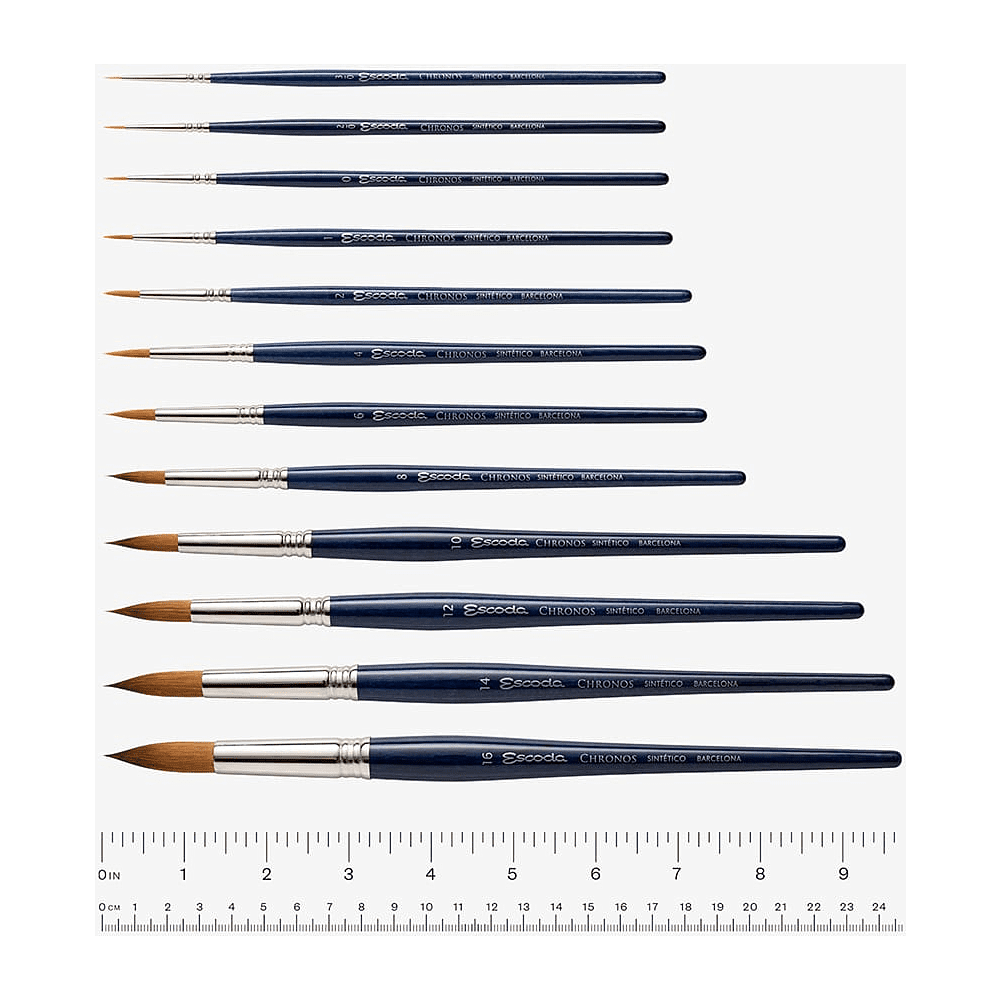 Кисть "Escoda Chronos", микс, круглая, на короткой ручке, № 4 - 3