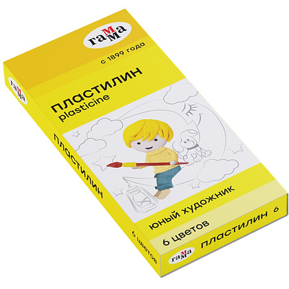 Пластилин "ЮНЫЙ ХУДОЖНИК", 6 цветов