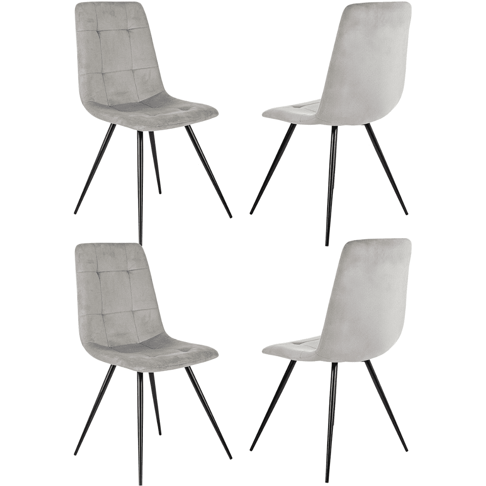 Стул Бюрократ "CH-K1_4", ткань, светло-серый, металл, комплект 4 штуки