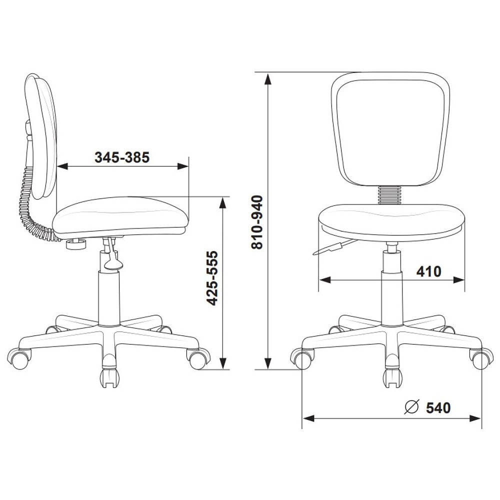 Кресло детское Бюрократ CH-204NX, ткань, темно-синий космонавт, пластик - 7