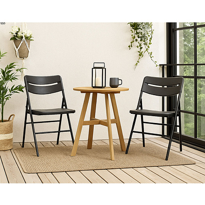 Стул складной, пластик, темно-серый - 2