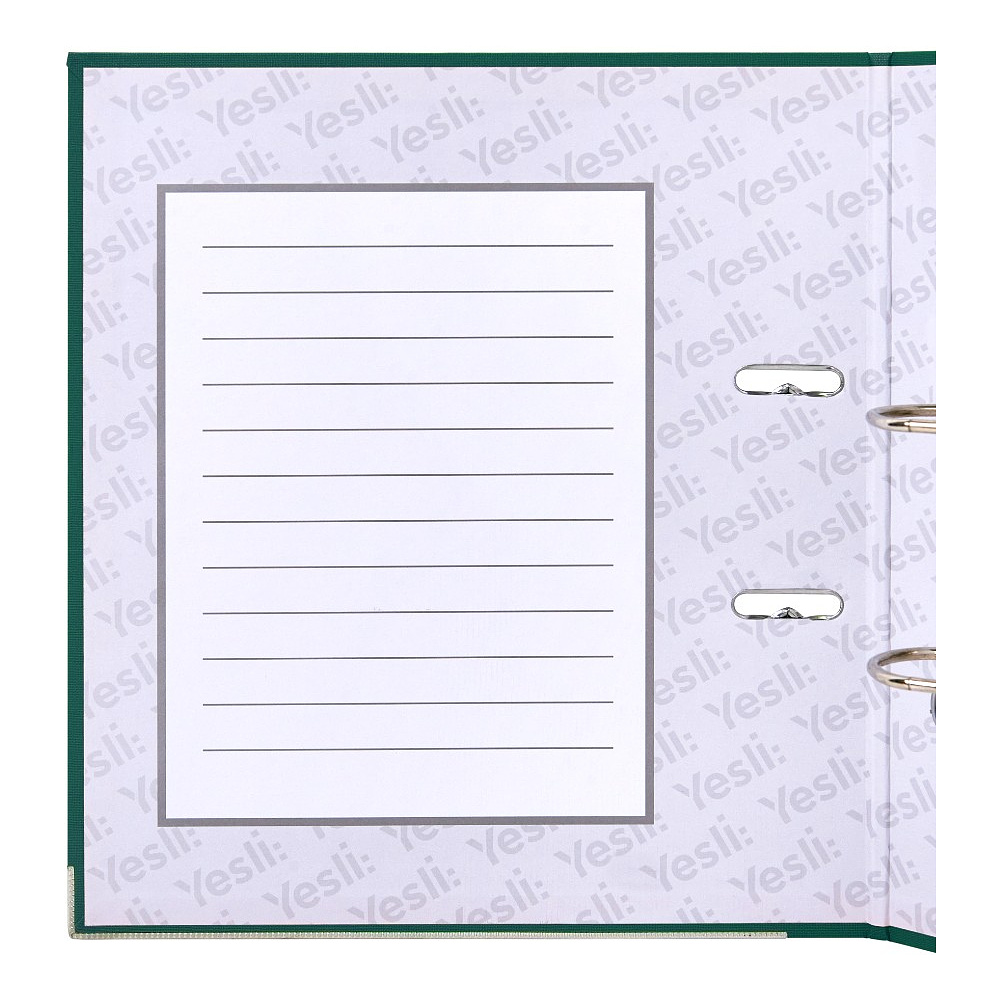 Папка-регистратор "Yesli:", А4,  75 мм, ПВХ Эко, зеленый - 5