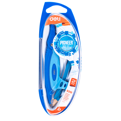 Циркуль "Deli EG20102", с карандашом, футляр, ассорти - 5