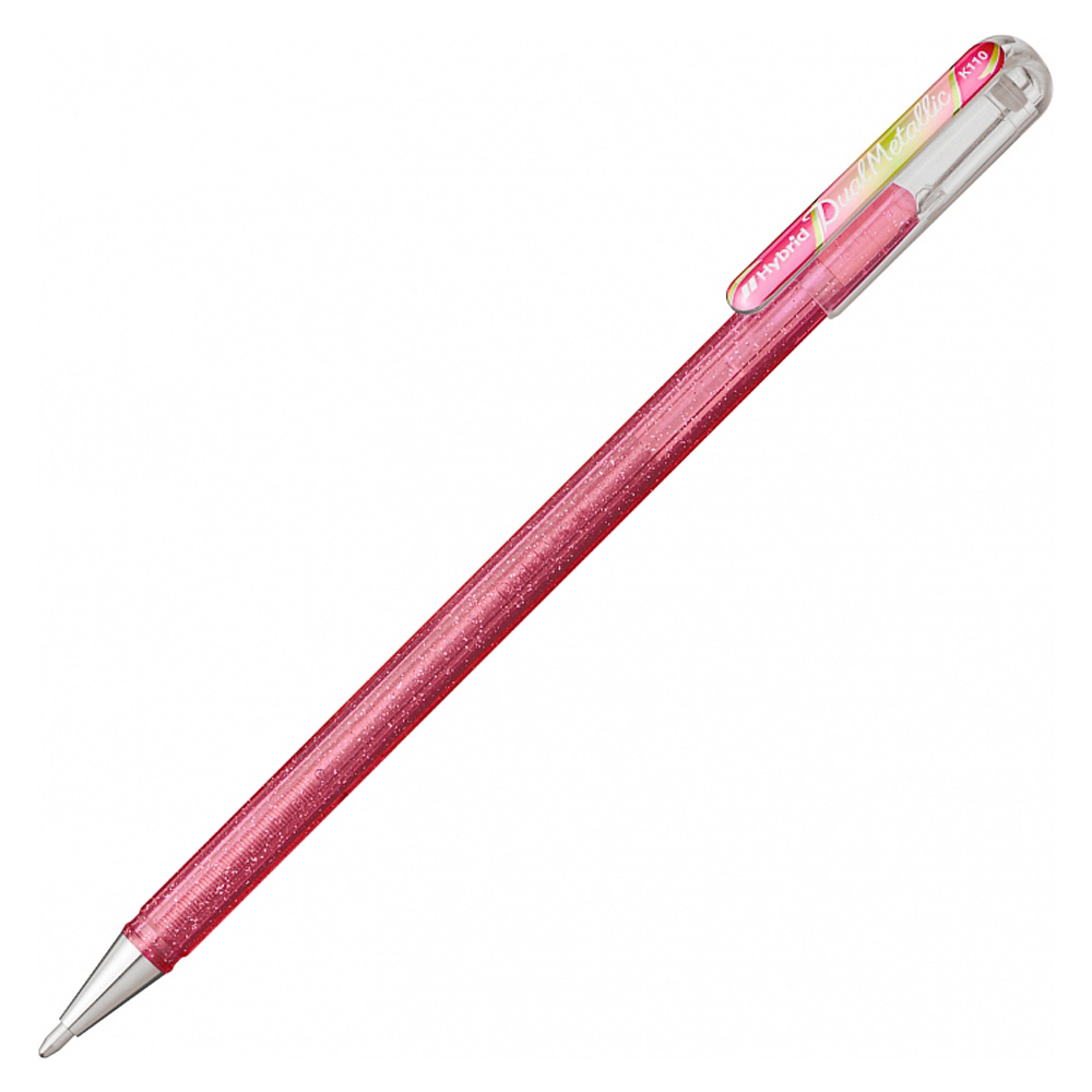 Ручка гелевая "Dual Metallic", 1.0 мм,  светло-розовый, стерж.  светло-розовый