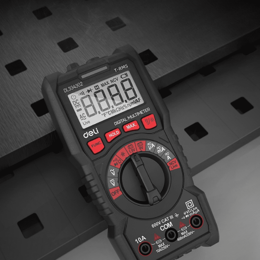 Мультиметр цифровой Deli RS EDL334302, 600В, универсальный - 5