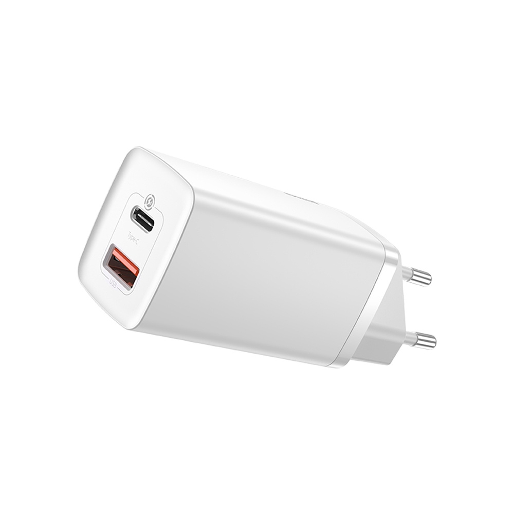 Сетевое зарядное устройство Baseus CCGAN2L-B02 GaN2 Lite Quick Charger Type-C+USB 65W White - 2