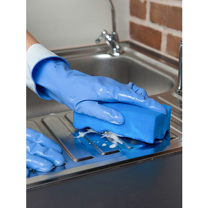 Губка хозяйственная для уборки помещений HQ Profiline, 14х6,3х4,5 см, 1 шт/упак, синий - 7