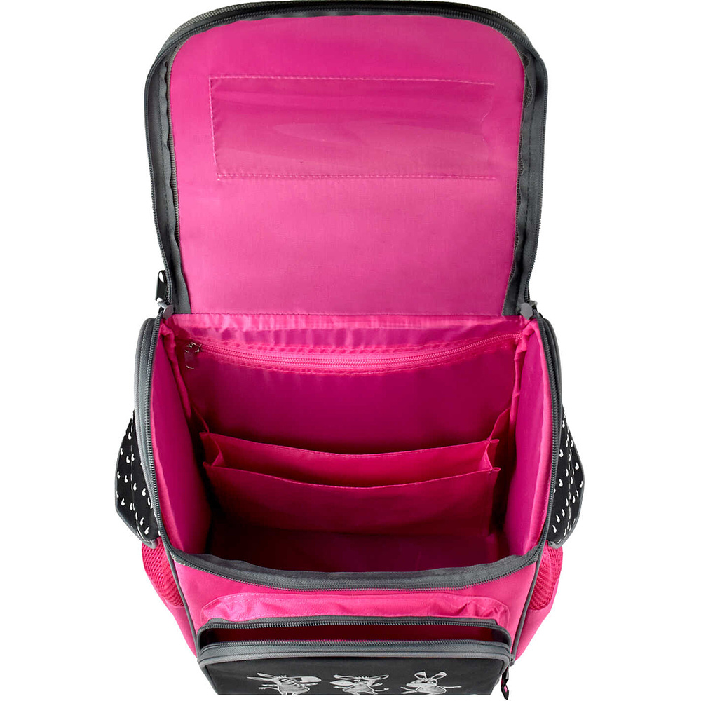 Рюкзак школьный "Зебры", черный, розовый - 4