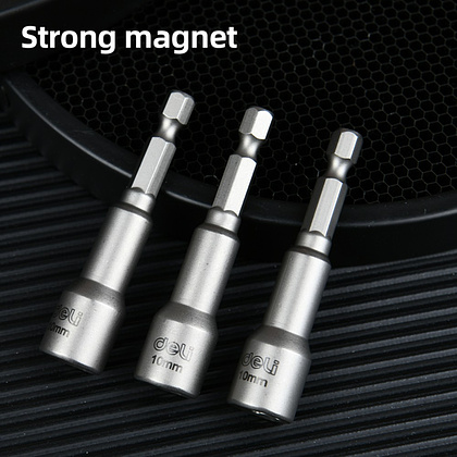 Набор насадок шестигранных магнитных Deli YS EDL4810T, 10 мм, 3 шт, HEX 1/4", серебристый - 4