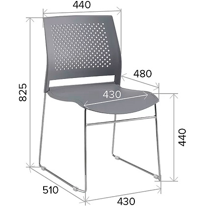 Стул для посетителей EVERPROF Neo, серый - 2