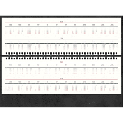 Еженедельник датированный "Silver Pristine", кожзам., на пружине, черный, срез серебристый 2025 - 2