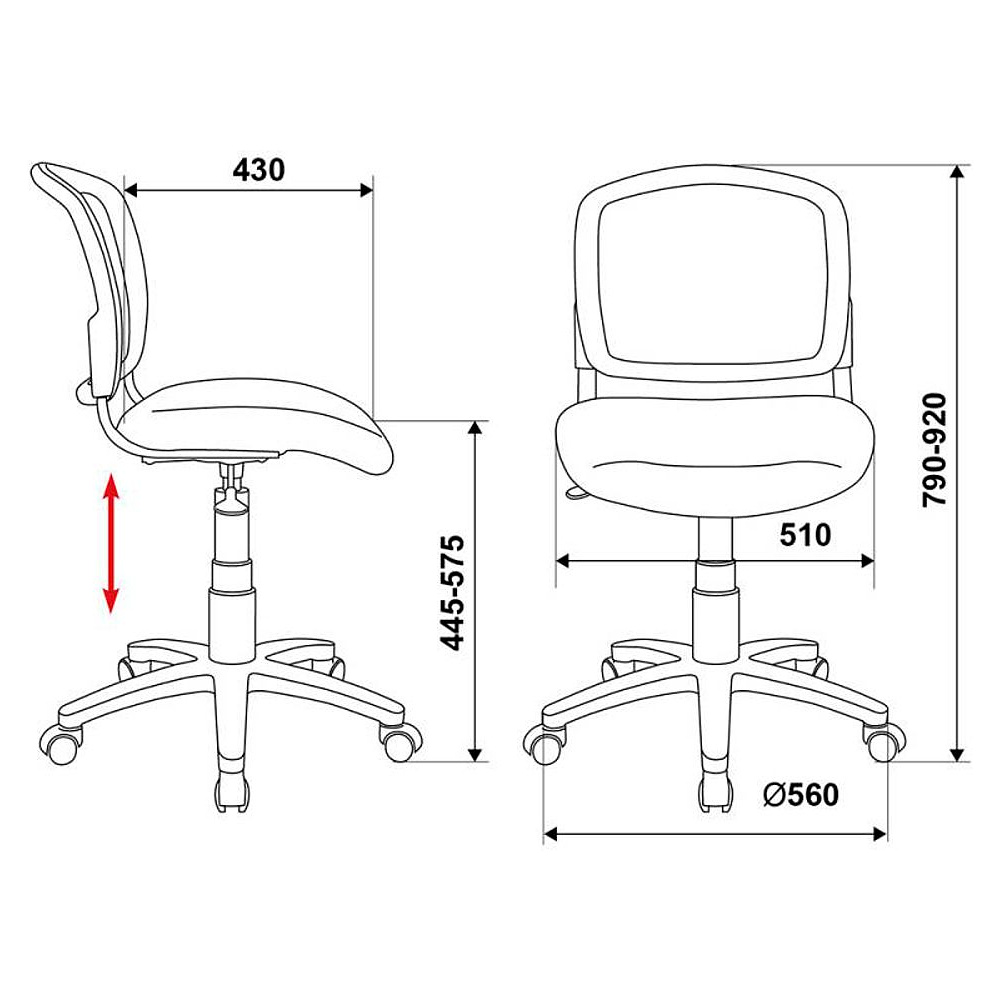 Кресло для детей Бюрократ "CH-W296NX/15-48", ткань, пластик, белый, серый - 5
