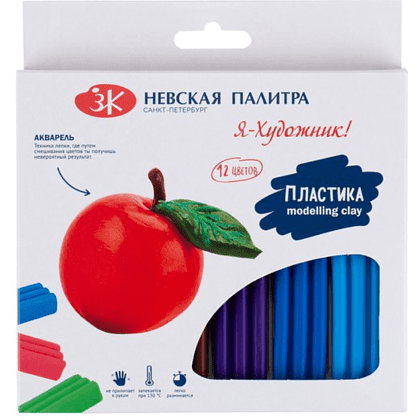 Пластика для моделирования "Я-Художник!", 12 шт.