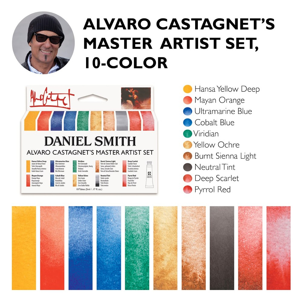 Краски акварельные Daniel Smith "Alvaro Castagnet Master Artist Set", 6 цветов, тубы - 3