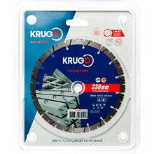 Круг алмазный по бетону Krugo Master, 230х22.23 мм, сегментный