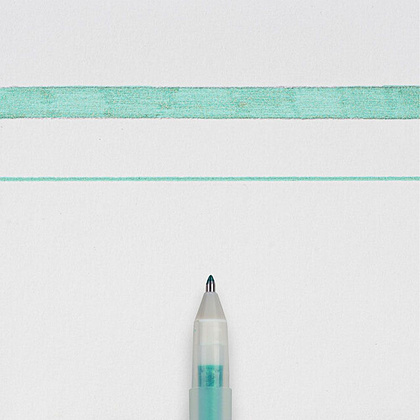 Ручка гелевая "Gelly Roll Stardust", 0.5 мм, прозрачный, стерж. зеленый - 2