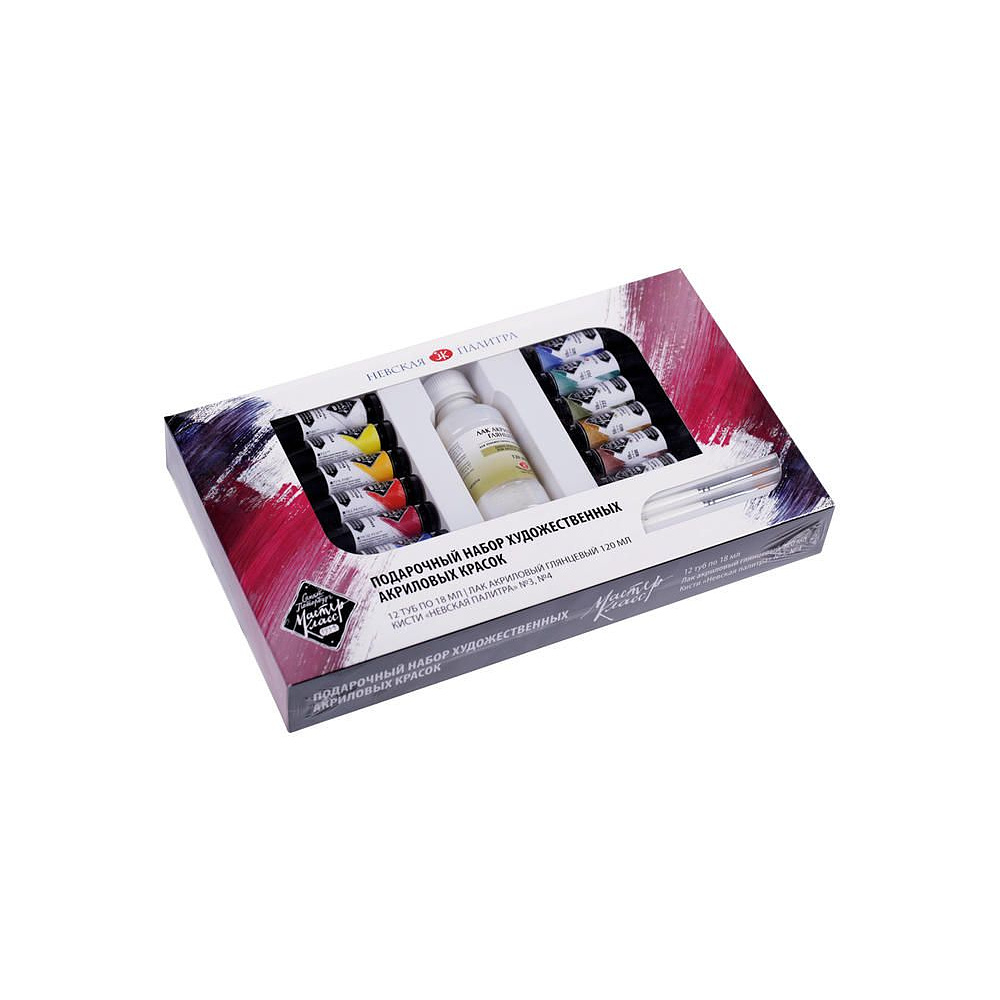 Краски акриловые "Мастер Класс" 12 цв., 18 мл., подарочный