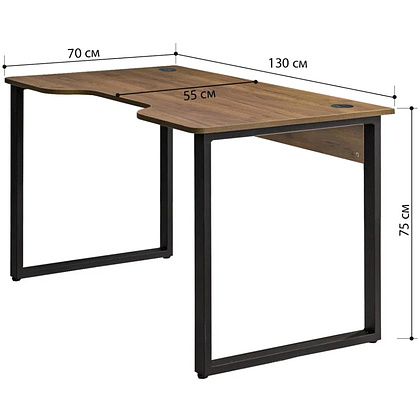 Стол компьютерный игровой Millwood Лофт Гонконг (ДТ-3), 1300x700 мм, дуб табачный крафт, черный - 3