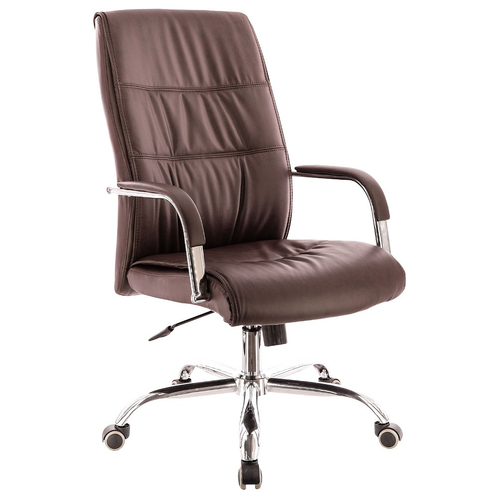 Кресло для руководителя Everprof "Bond", экокожа, хром, коричневый